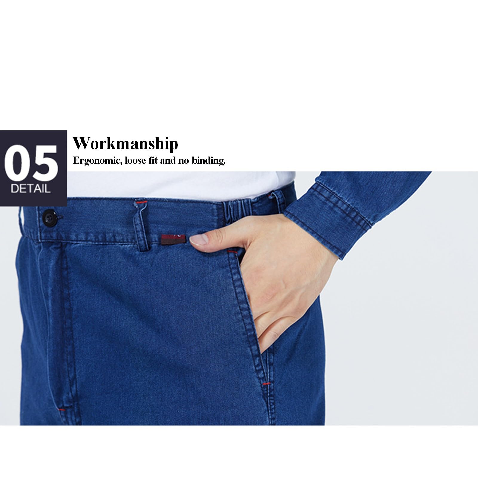Ropa d Trabajo de Seguridad Reflectante para Hombre Mezcla de Algodón y Poliéster Ajuste Cómodo Cremallera Metálica Bolsillo En El Pecho Uniforme Laboral