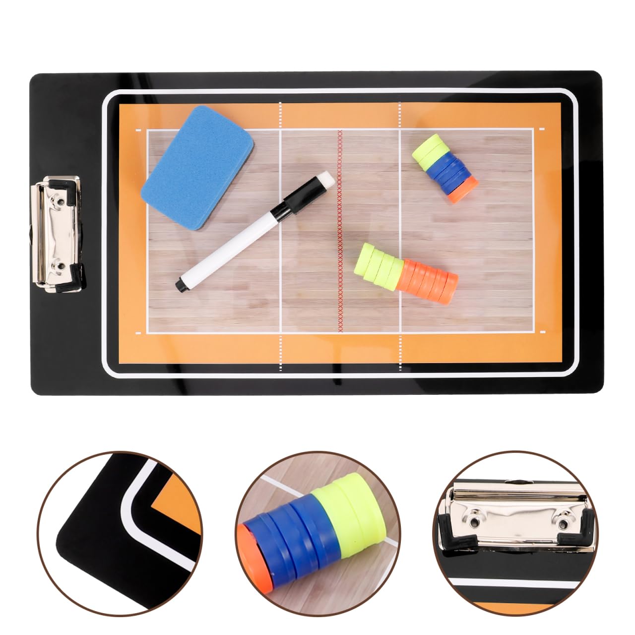 BESPORTBLE Lavagna Per Allenatori Di Pallavolo in Plastica Lavagna Riutilizzabile Per Allenatori Design Compatto e Leggero Per Formazione e Posizionamento Tutto Campo