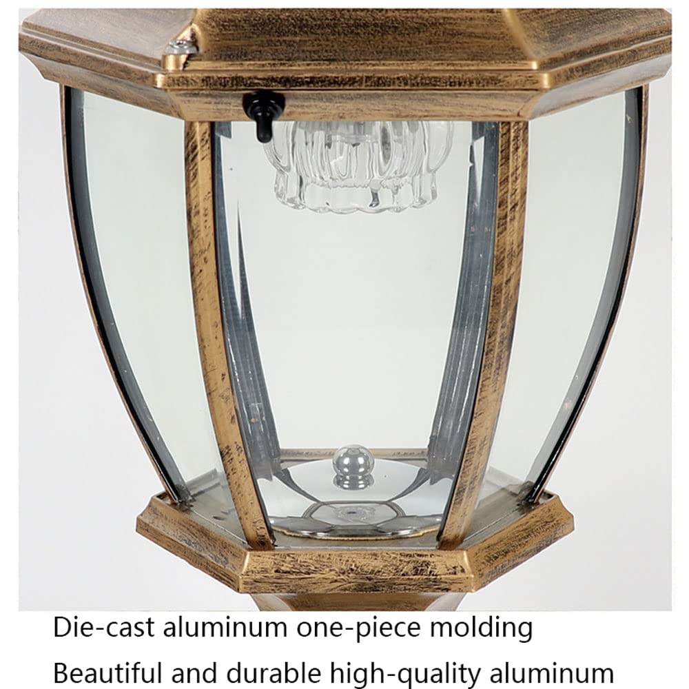 Solarna lampa filarowa, zewnętrzna lampa słupkowa do ogrodzenia, wodoodporna odlewana ciśnieniowo aluminium, kolumna w stylu europejskim na werandę ogrodową, kreatywna oprawa oświetleniowa retro