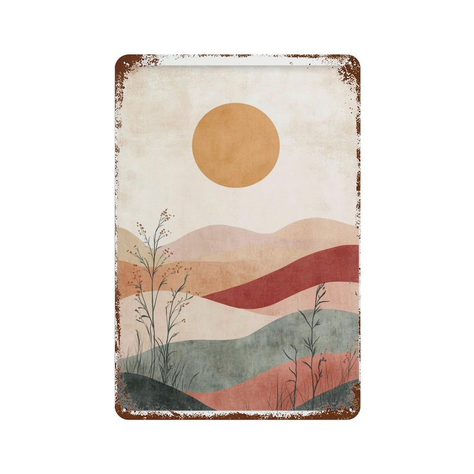 xiaoxiaoshen Boho Mountain Landscape Modern Nature Earthy Scenic Wall Decor Art Metal Tin Poster Modern Home Decor Art Home Bar Shop Decorations Vintage Sign 30x20cm