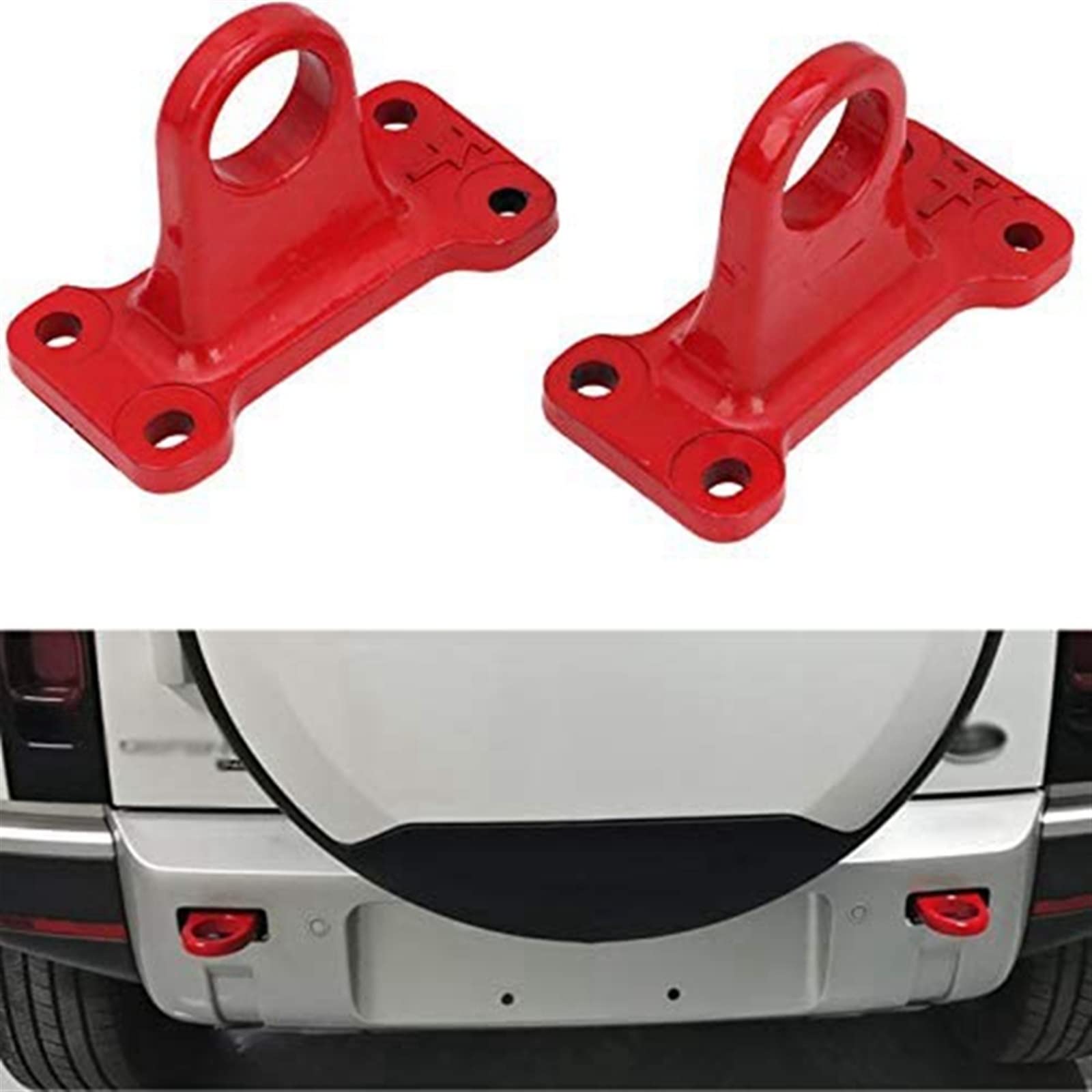 PortablPractical zaczep do przyczepy kształt tylny zderzak ze stopu aluminium Heavy Duty zaczep do przyczepy hak holowniczy (kolor: czerwony)