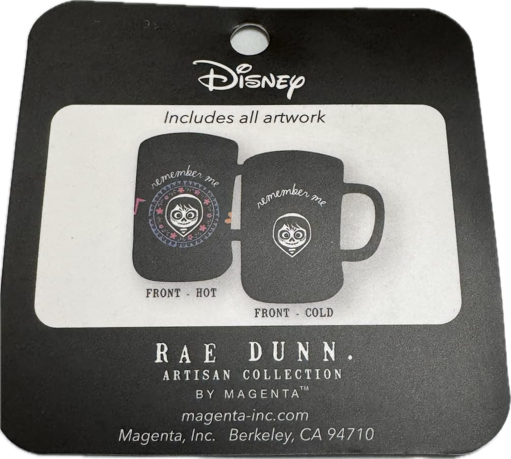 Rae Dunn Disney Pixar Coco Remember Me Mug, Color Changing with Hot Beverages