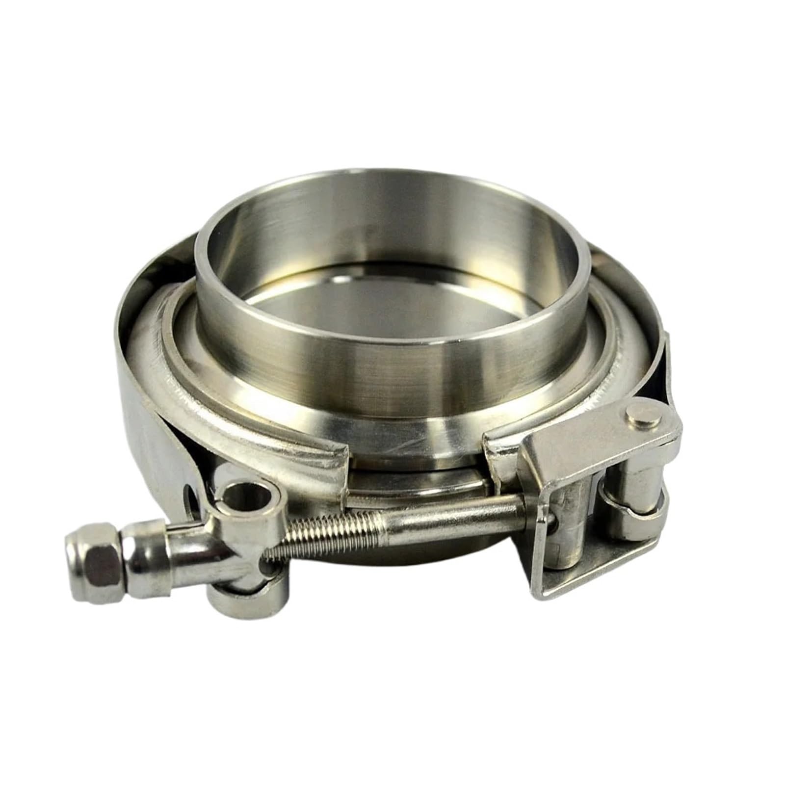 Ygleeuli Men's One Color V Band Clamp 1.5-5.0" Stainless Steel Quick Release V Band Clamp With Fe Flange Exhaust Pipe Kit(4.0Inch)