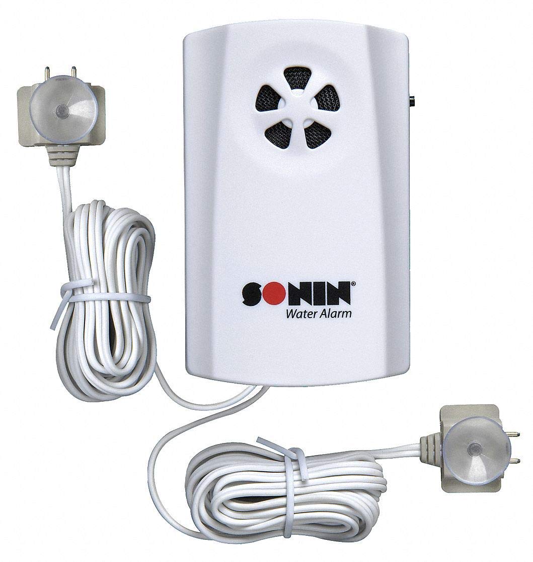 Sonin Water Alarm, 9VDC, Includes (2) Attached 6 ft. Leads with Sensors, Wall Mounting Hardware and Instru - 802