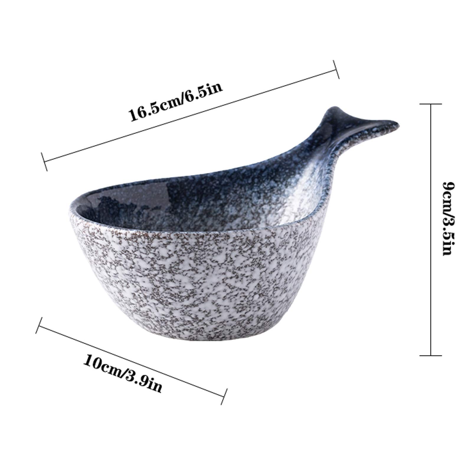 Ciotoline Aperitivo Salsa Piatto Divertente Insalata di Frutta a Forma di Pesce Dessert Ciotola di Tuffo in Ceramica/immergere Ciotole per Salsa di Pomodoro, soia e Altri Party Cena - Set di 4 (7,7
