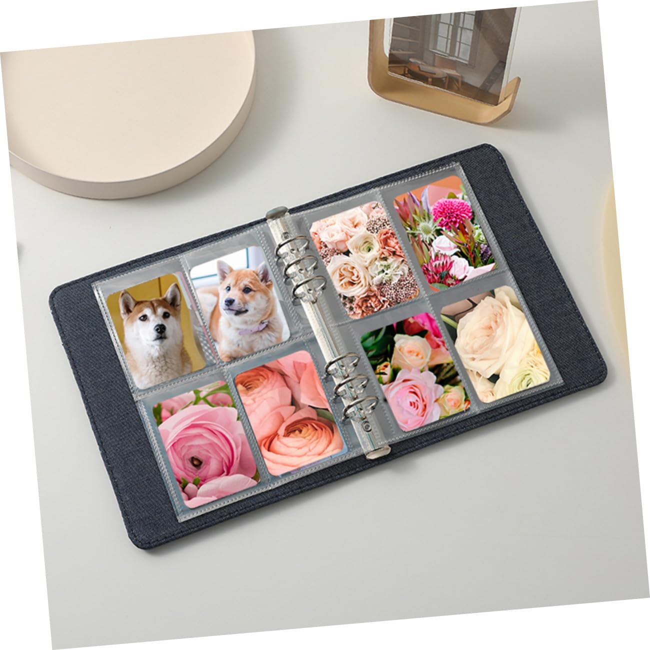 OUNONA 5 Set Album Fotografico Portatile per Carte e Foto Raccoglitore Decorativo con Copertura e Pagine Quadruple per Speciali