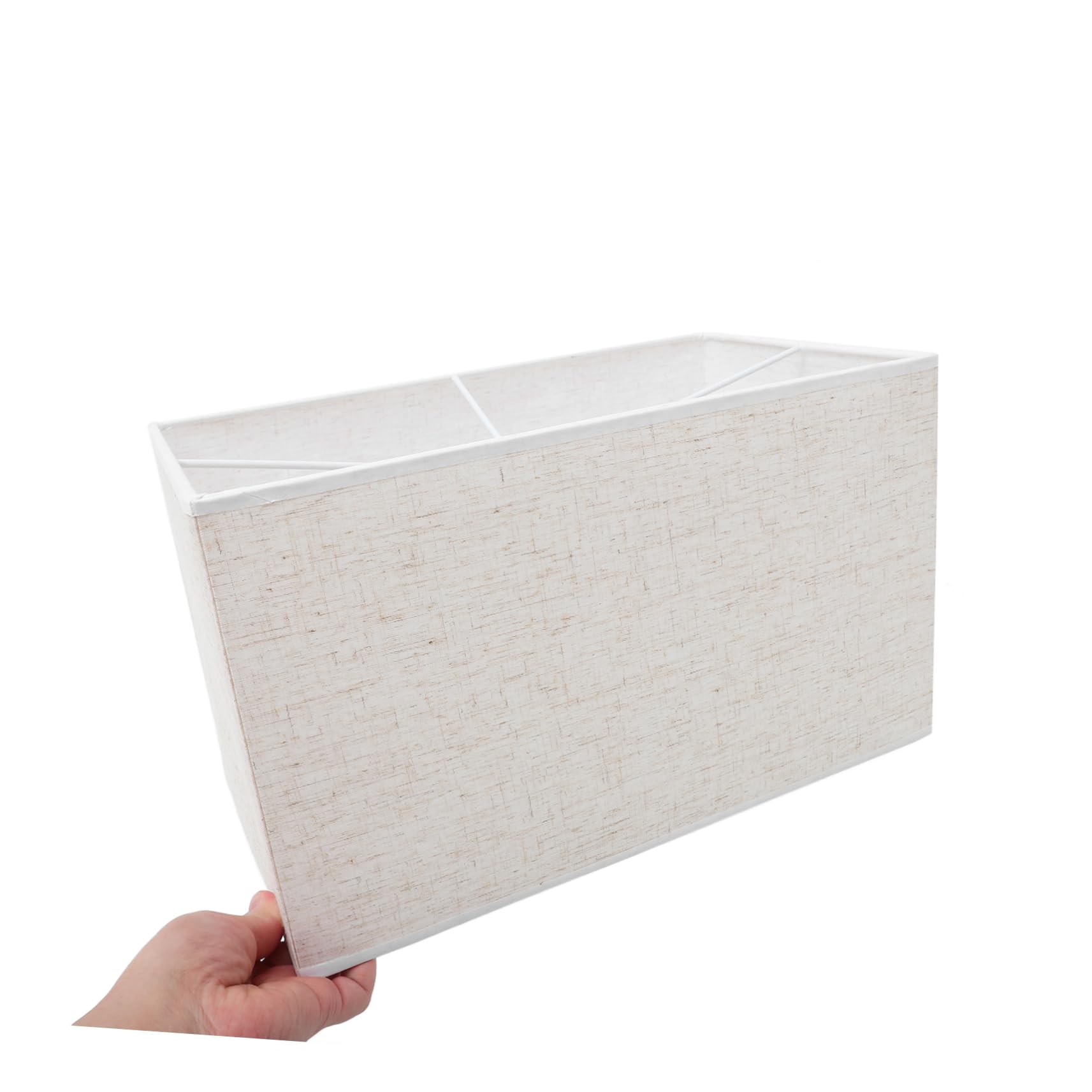 DOITOOL Abat Jour Rectangulaire en Tissu Beige, Effet Décoratif, Facile à Installer, Couverture Légère pour Lampe E27 Style Élégant