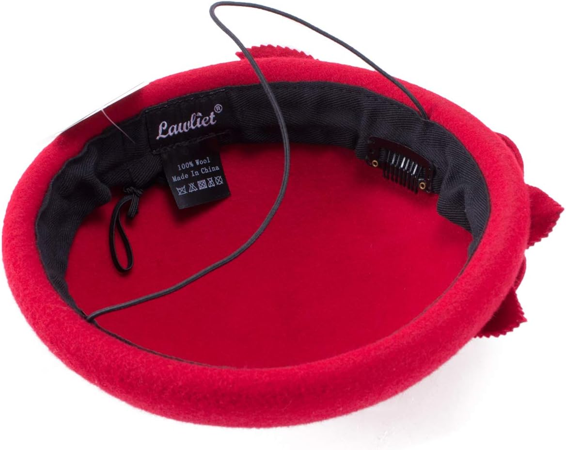 Lawliet Womens Dressy Fascinator Beret Wool Felt Pillbox Hat Wedding Occasion Headpiece A083 - Image 4
