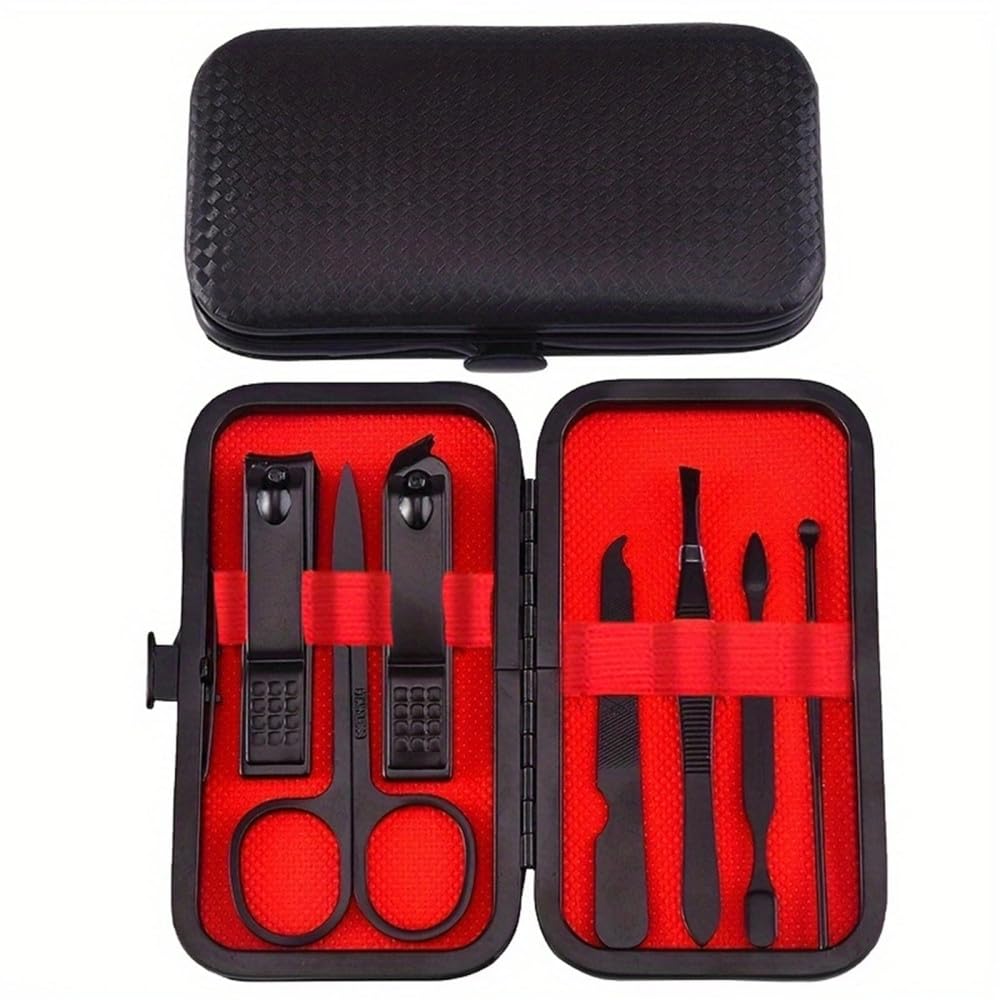 YJYJY Nail clippers Stainless Steel Manicure Pedicure kit Nail Foot Care Black Clipper Set