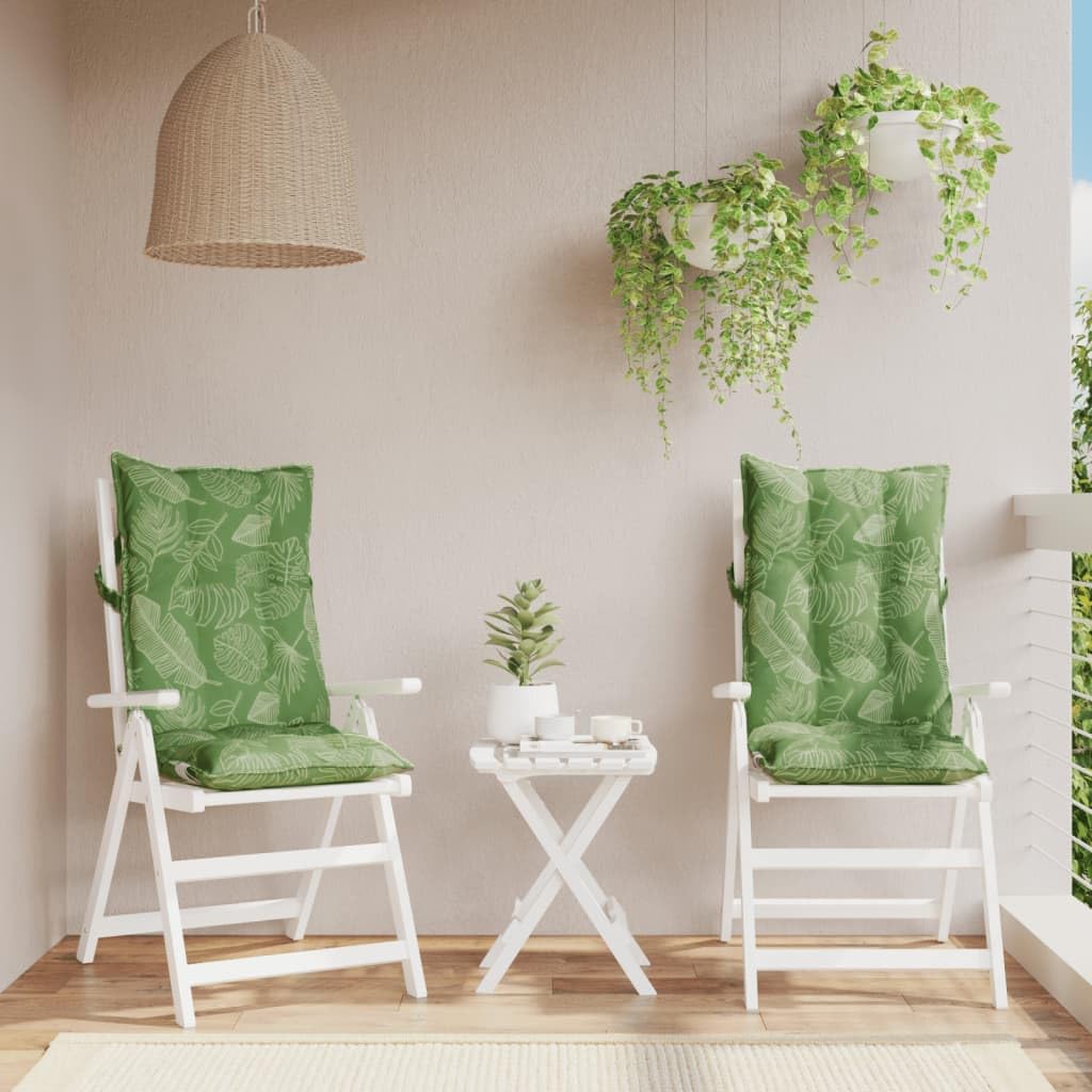 Coussin de chaise dossier haut pour jardin et balcon au motif feuilles douillet