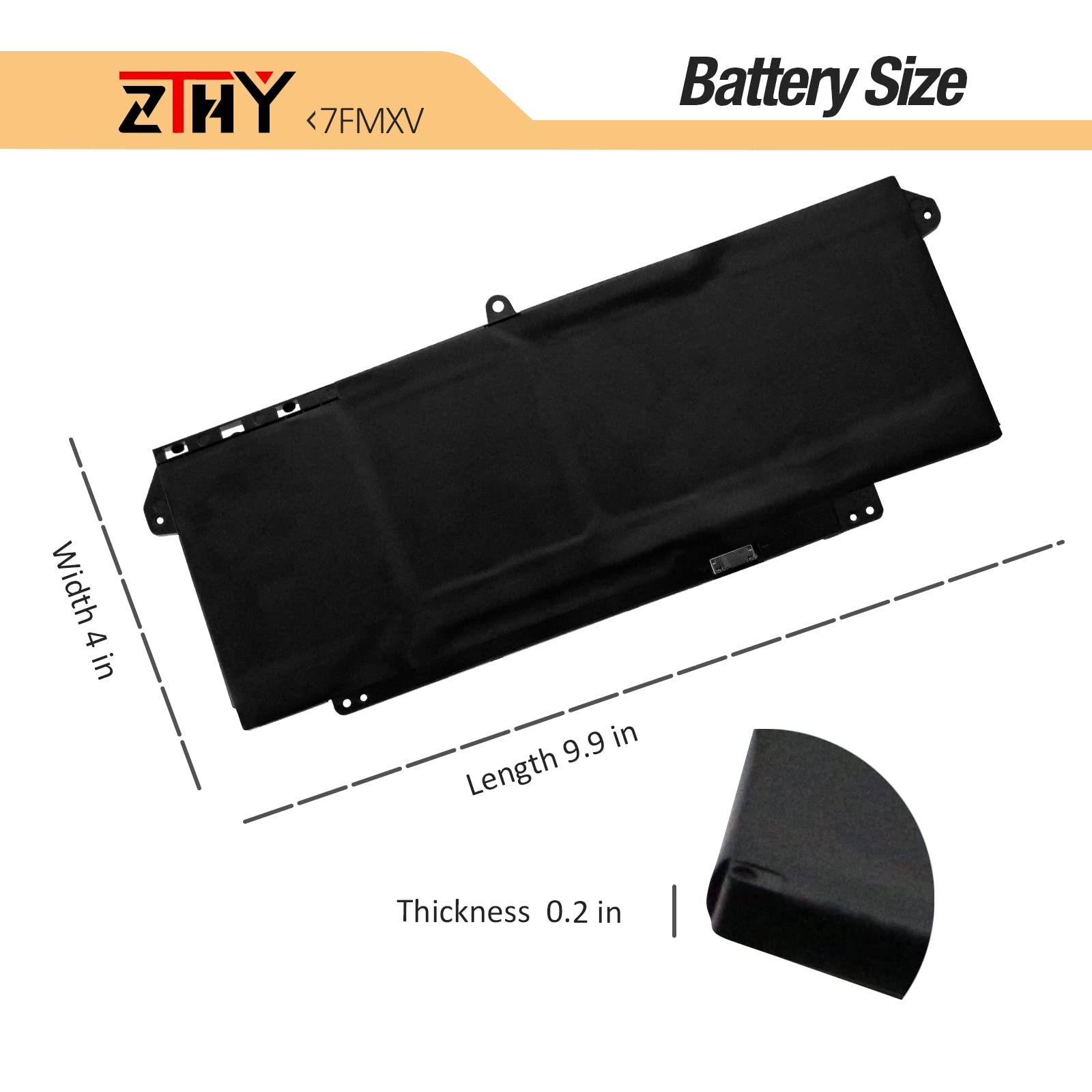 63Wh 7FMXV Laptop Battery Replacement for Dell Latitude 5320 7320