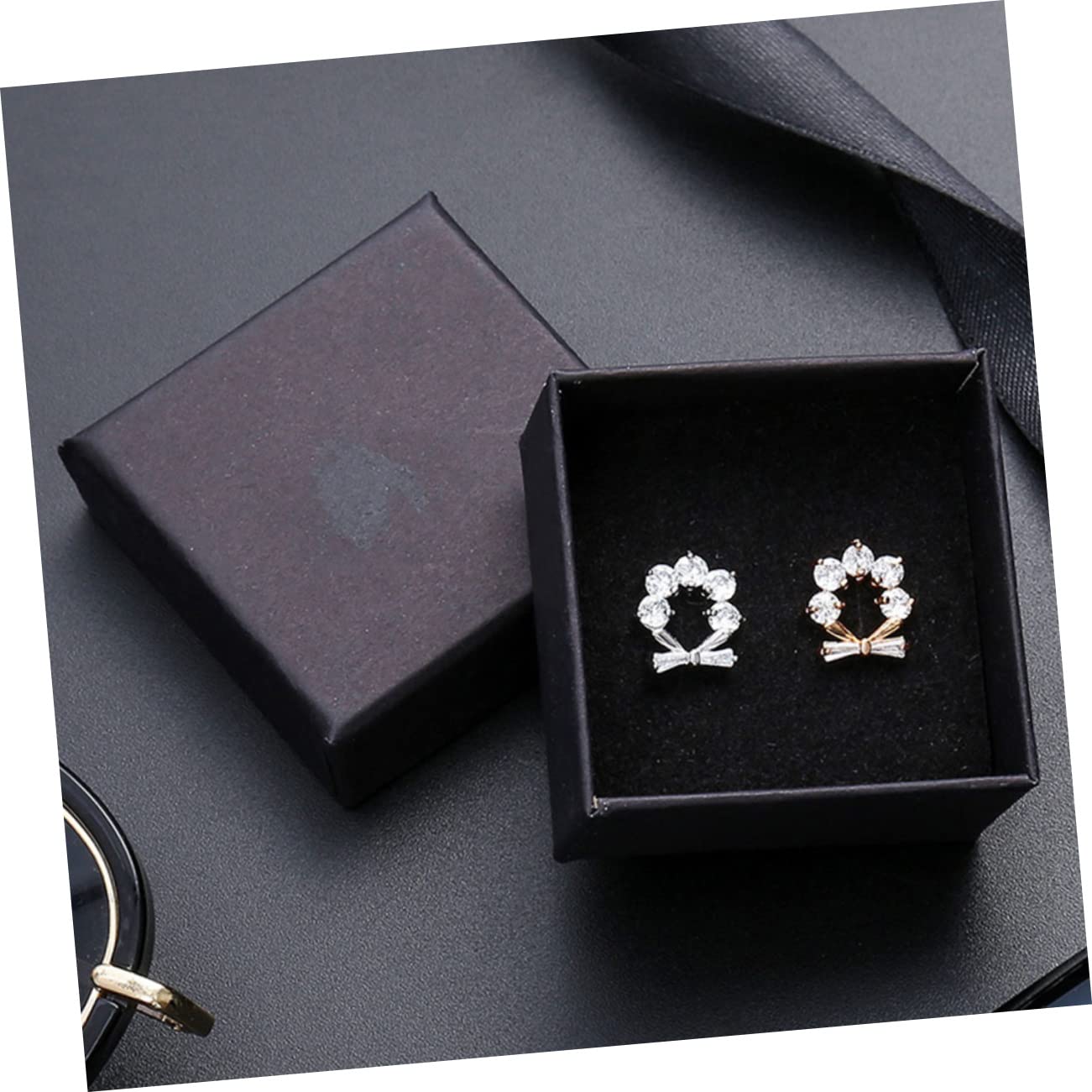 BESTYASH Scatole per Accessori in Carta Kraft Nere 96 Pezzi Scatoline Piccole per Confezioni e Conservazione Raffinata e Resistente