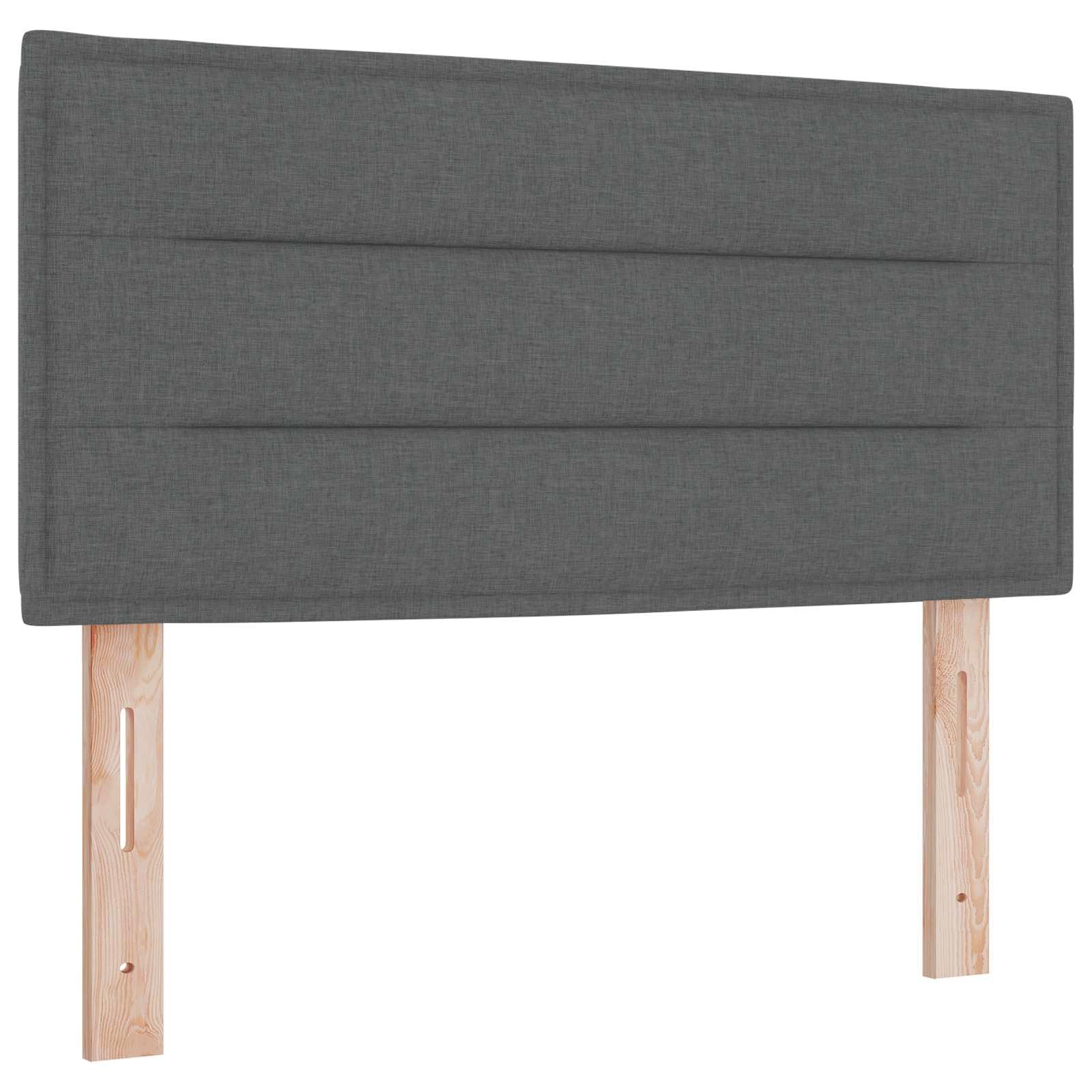 vidaXL Wezgłowie LED z paskami LED Ciemnoszary 90 cm tkanina | Smukłe linie, które nadają elegancki klimat Twojej sypialni, Tworzy nastrój z ciepłym, regulowanym światłem,