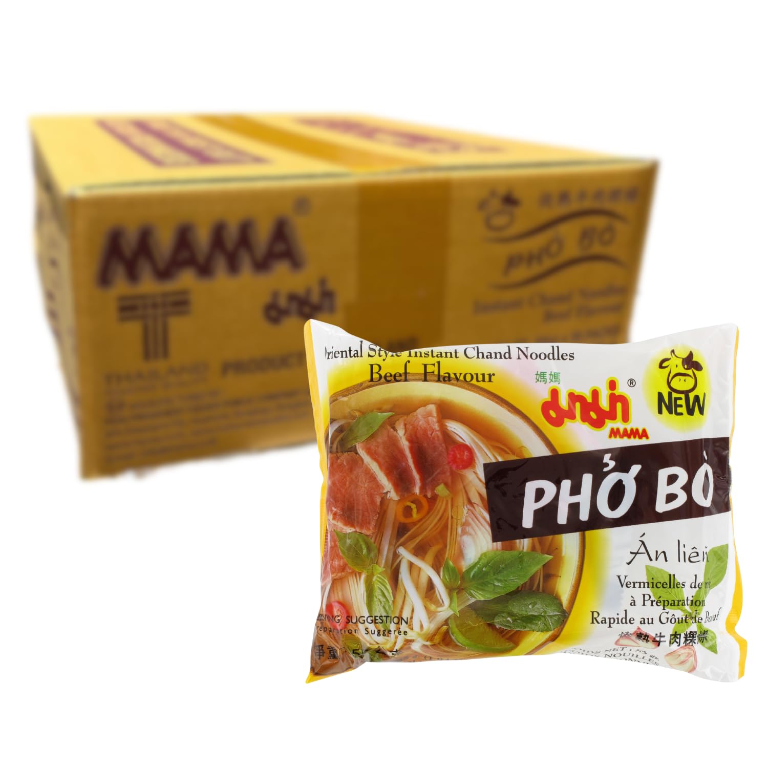 MAMA Nouilles de Riz Instantanées Bœuf Pho Bo 30 x 55 g 1 Unité