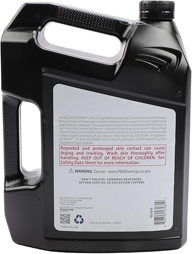 Miniatura 3 de ACDelco GM Original Equipment 10-9244 (88865618) Dexron VI - Aceite sintético completo para transmisión automática, 1 galón