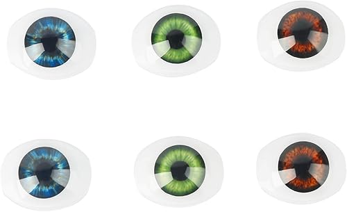 Miniatura 2 de Vollence 3 pares de 3 colores ovalados planos huecos de plástico con ojos de marioneta, oso artesanal, ojos, máscara, suministros de bricolaje para