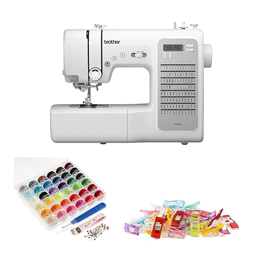 Brother CP100X Computerized Sewing and Quilting Machine with 100 Built-in Stitches (Refurbished) Bundle with 6 Pieces Bobbins, and Sewing Clips (3 Items)