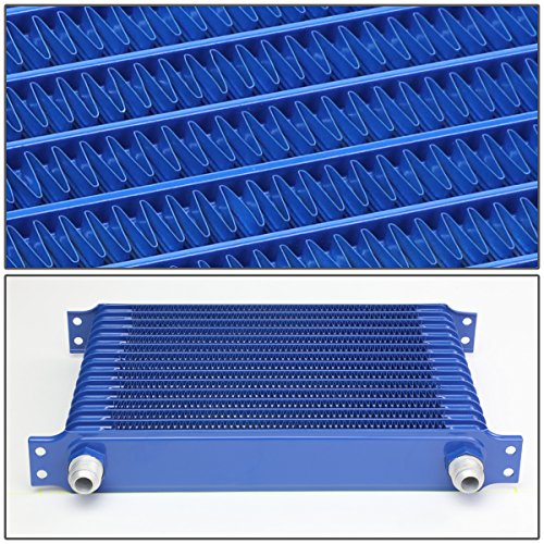 Dna Motoring Oc-15R-Bl+Ofrl+L Universal Blue 15-Row Oil Cooler + Filter Relocation Kit #TOP4