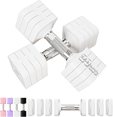 Miniatura 27 de Juego de mancuernas ajustables de 15 libras, 20 libras, 40 libras, 50 libras, juego de mancuernas de peso libre para mujeres y hombres, juegos de