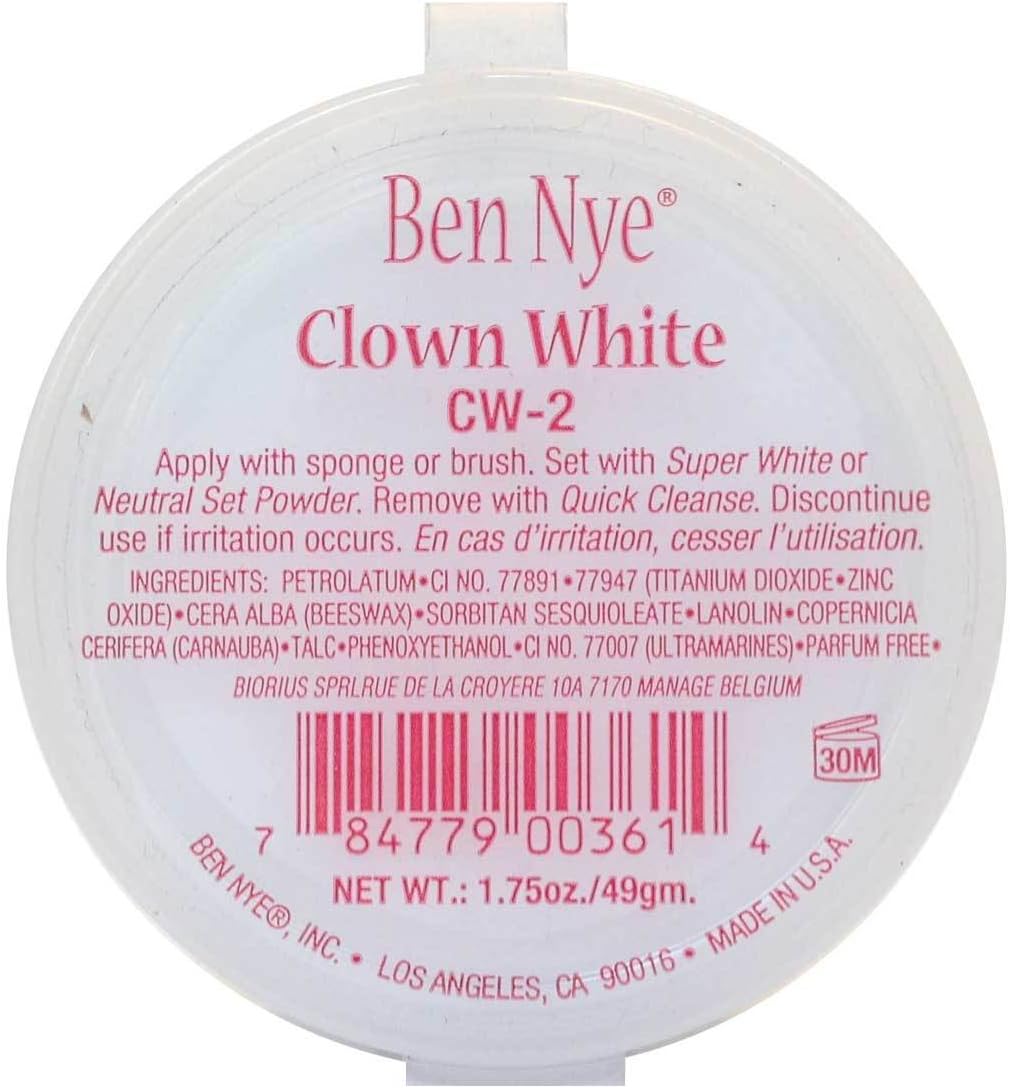Ben Nye Clown White Makeup, 1.75oz./49gm.