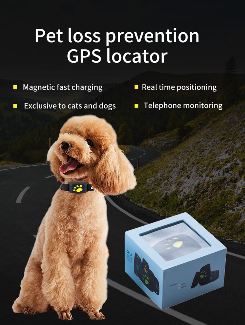 SagaSave - Collare GPS per animali domestici, impermeabile, funzione di richiamata USB, allarme di monitoraggio di ricarica super lungo, dispositivo intelligente anti-smarrimento per animali domestici
