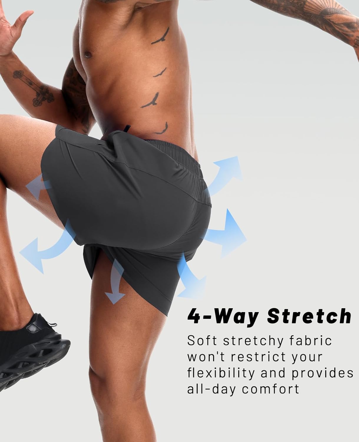 MIER Men's 3 Inch Inseam Running Shorts with Brief Liner Dry Fit Gym Athletic Workout Exercise Shorts with Zipper Pocket - Image 7