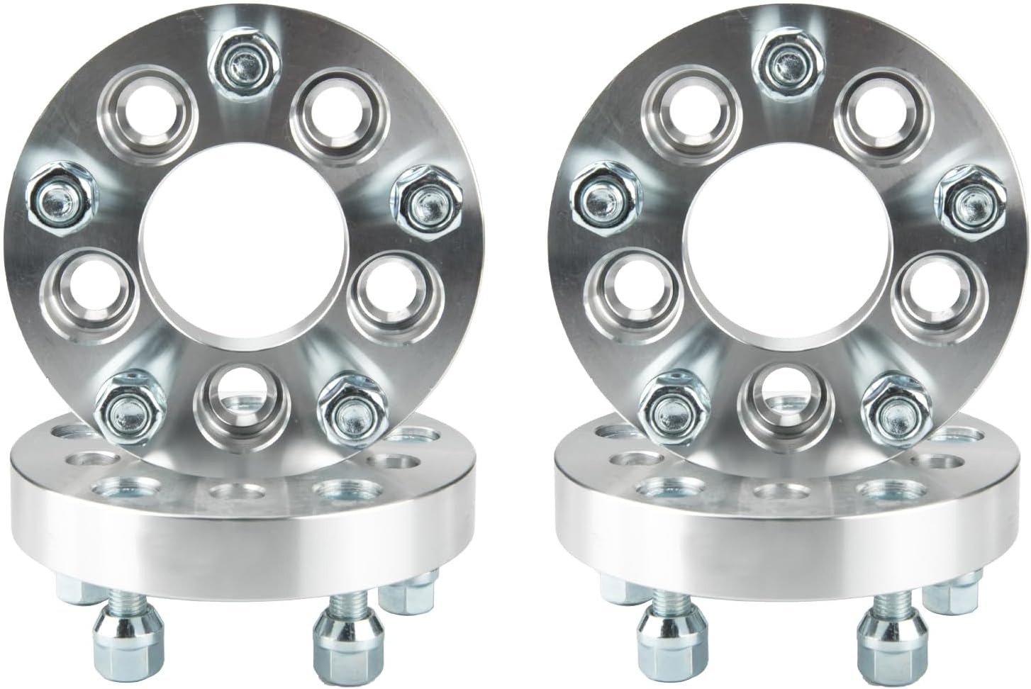 PHILTOP 5x100 to 5x114.3 1" Wheel Adapters for Corolla, 4 Pcs Lug Wheel Adapters (Changes Bolt Pattern) with 64.1mm Hub Bore M12x1.5 Studs fit for Corolla, Forester, Crosstrek, Prius
