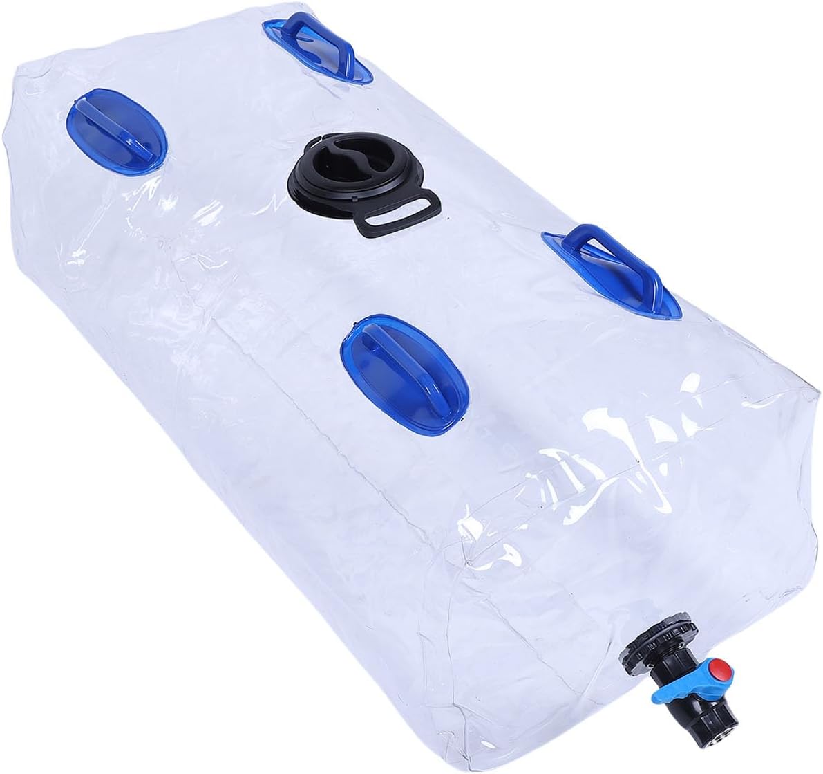 Focket Water Storage Bladder, 30 Gallon Leakproof Transparent PVC Portable Water Tanks, Foldable Storage Tanks with for Camping Emergency Garden Use