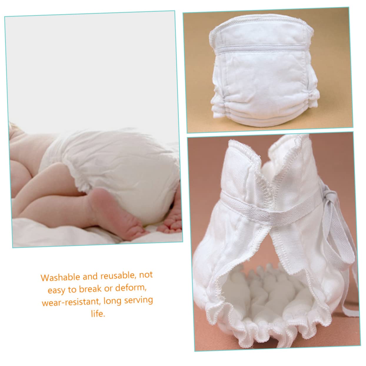 Wakauto Cloth Diapers Newborn Diaper Pant Baby Washable Diapers Reusable Nappy Pants for Comfort Safety