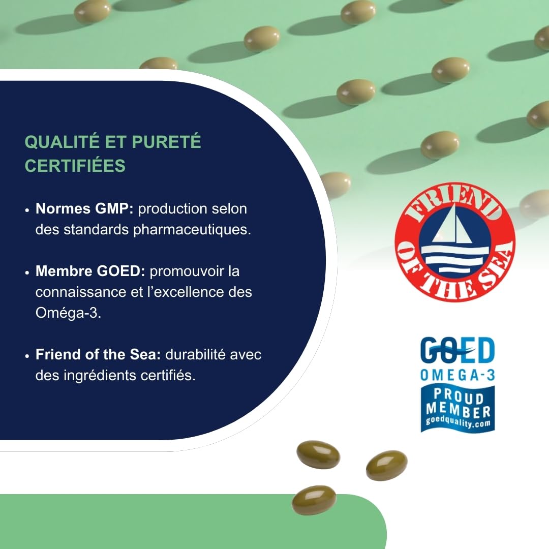 OMEGOR® Mind - Complément pour la mémoire et les fonctions congnitives - Omega 3 DHA et extrait de Bacopa Monnieri, huile de bourrache, zinc et vitamines B (60 capsule)