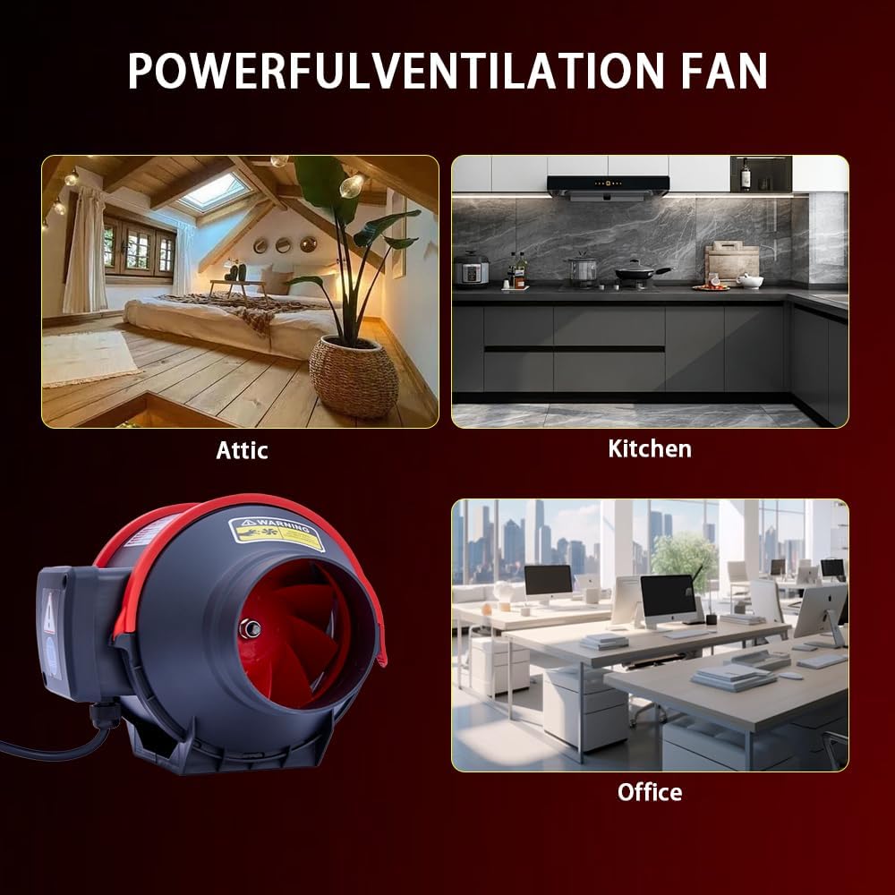 4 Inch Inline Booster Duct Fan with Speed Controller