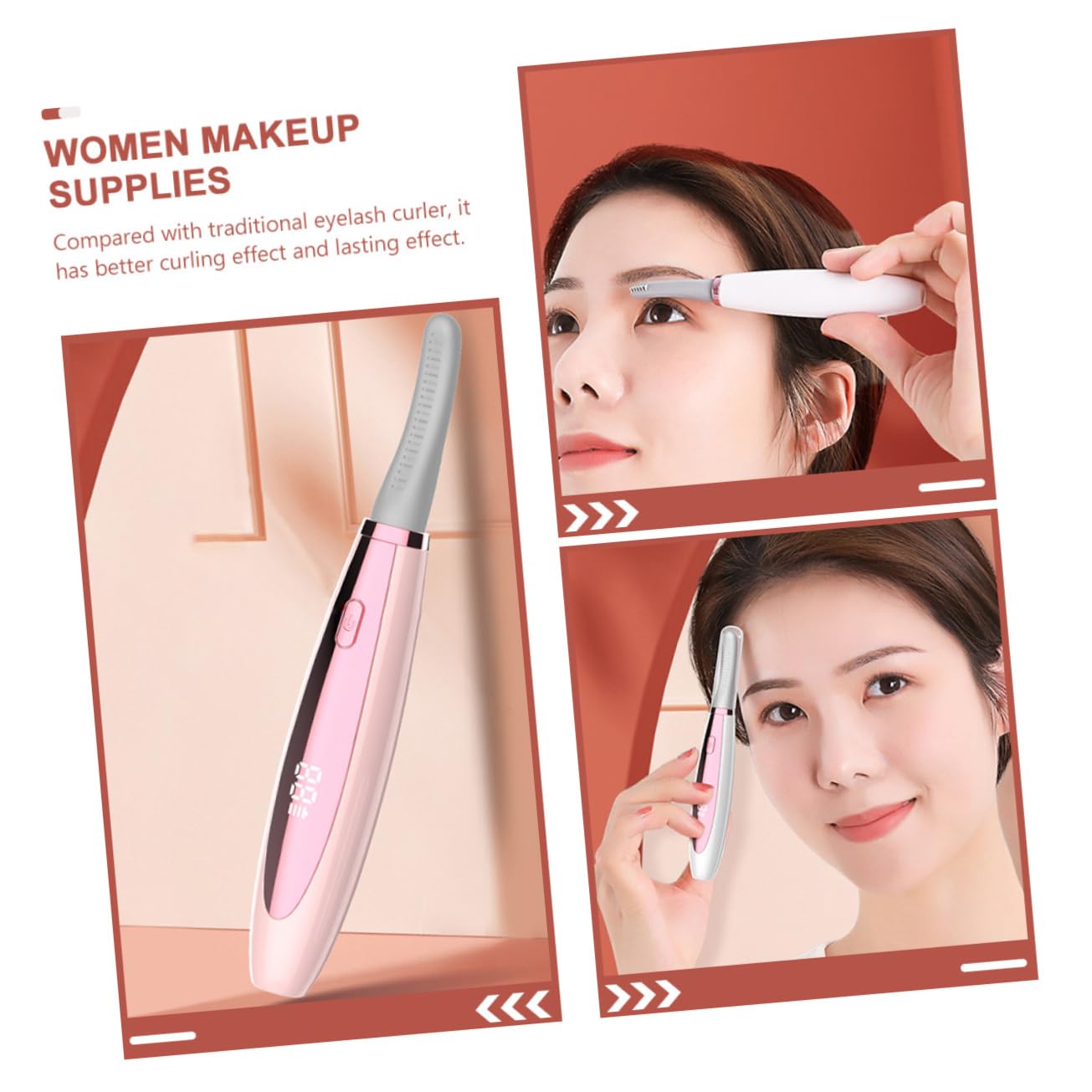 Healeved 3piezas Rizador De Pestañas Eléctrico Calefacción Dispositivo De Curling Portátil y Recargable Usb Efecto Natural y Duradero Para Maquillaje De Mujeres
