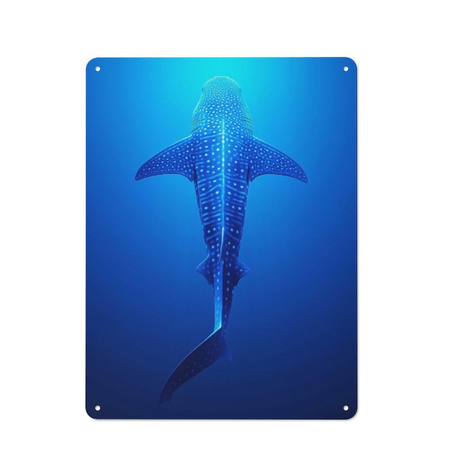 Junmoney Whale Shark Underwater Tin Sign 40X30cm For Living Room Wall, Retro Wall Decor, A Decorative Metal Sign For Living Rooms And Feature Walls