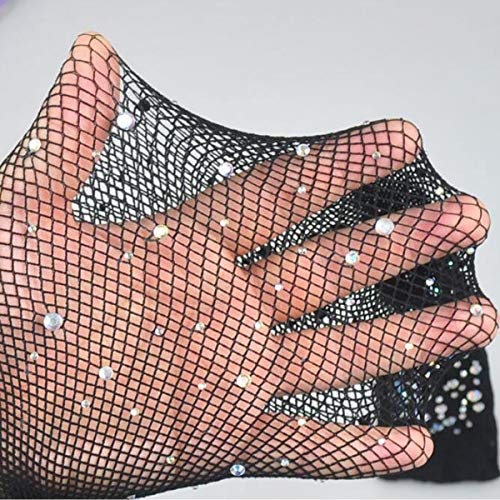 Women Bling Pantyhose Sexy Fishnet Rhinestones Sheers Shiny Tights High Stockings3