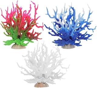 Ipetboom 3pcs Fish Tank Coral Ornaments Decor Aquarium Coral Delicate Coral Ornament Aquarium Supply Vivid Coral Ornament Tabletop Coral Figurine Imitation Coral False Coral Resin