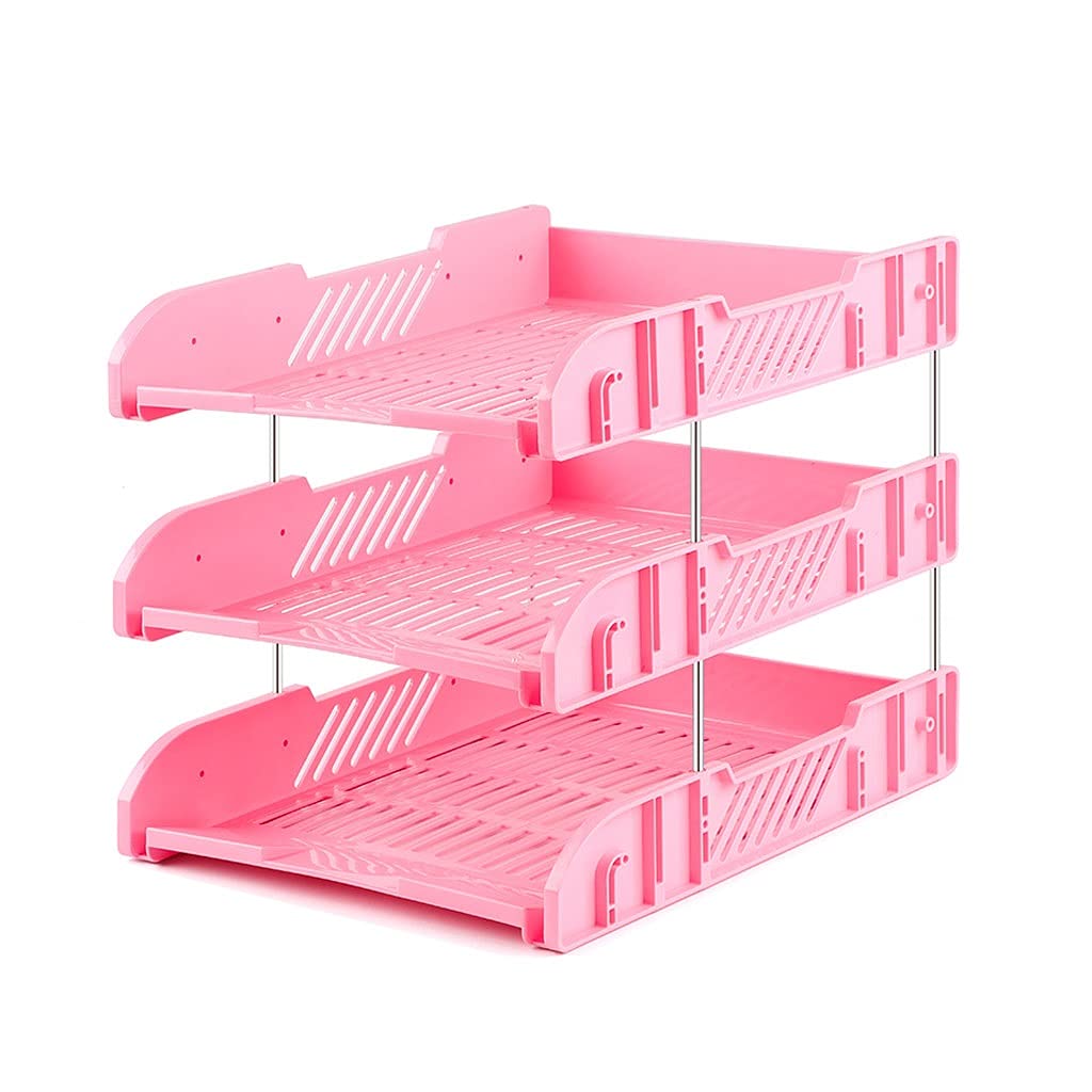 Estante para archivos Soporte de archivo Suministros de oficina Vertical gran capacidad de archivo Rack Three-Tier Desktop File Sorter Adecuado for el hogar y la oficina Para organización y almacenami