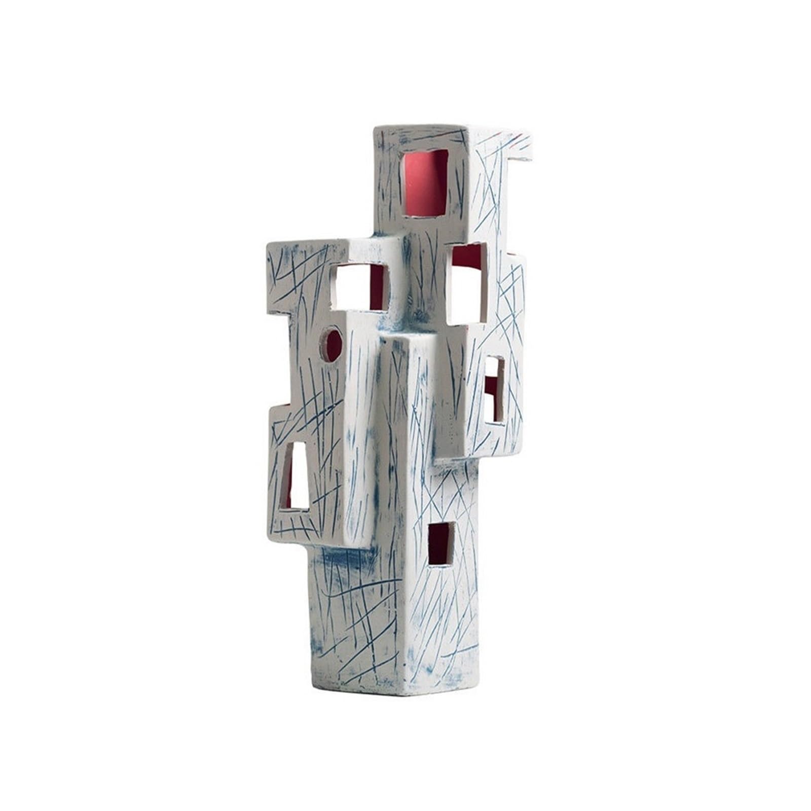 XPSHP25112 Cabinet Decorations Ceramic Abstract Architectural Sculptures for Home Living Rooms Modern Minimalist Creative Decorations