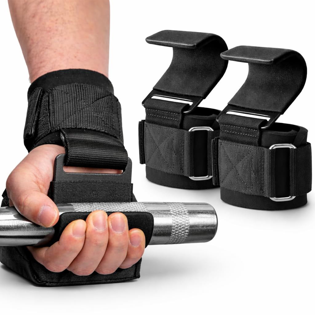 Weight Lifting Hooks with Wrist Straps – Heavy Duty Neoprene Padded Hook & Loop Closure with Palm Guard for Deadlifts, Powerlifting, Bodybuilding & Pull Ups (Pair)-image-12