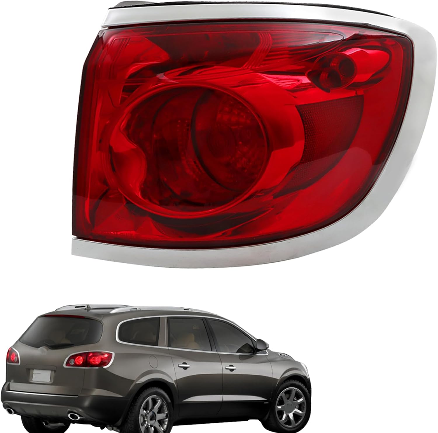 WFLNHB Outer Passenger Side Tail Light Replacement for Enclave 2008-2012 Tail Light Halogen Brake Lamp 25954942