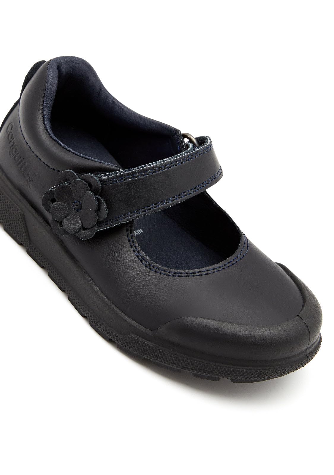 Conguitos - Zapatos Colegiales de Niña en Piel Lavable Indestructibles para Niña (Negro/Talla 27)