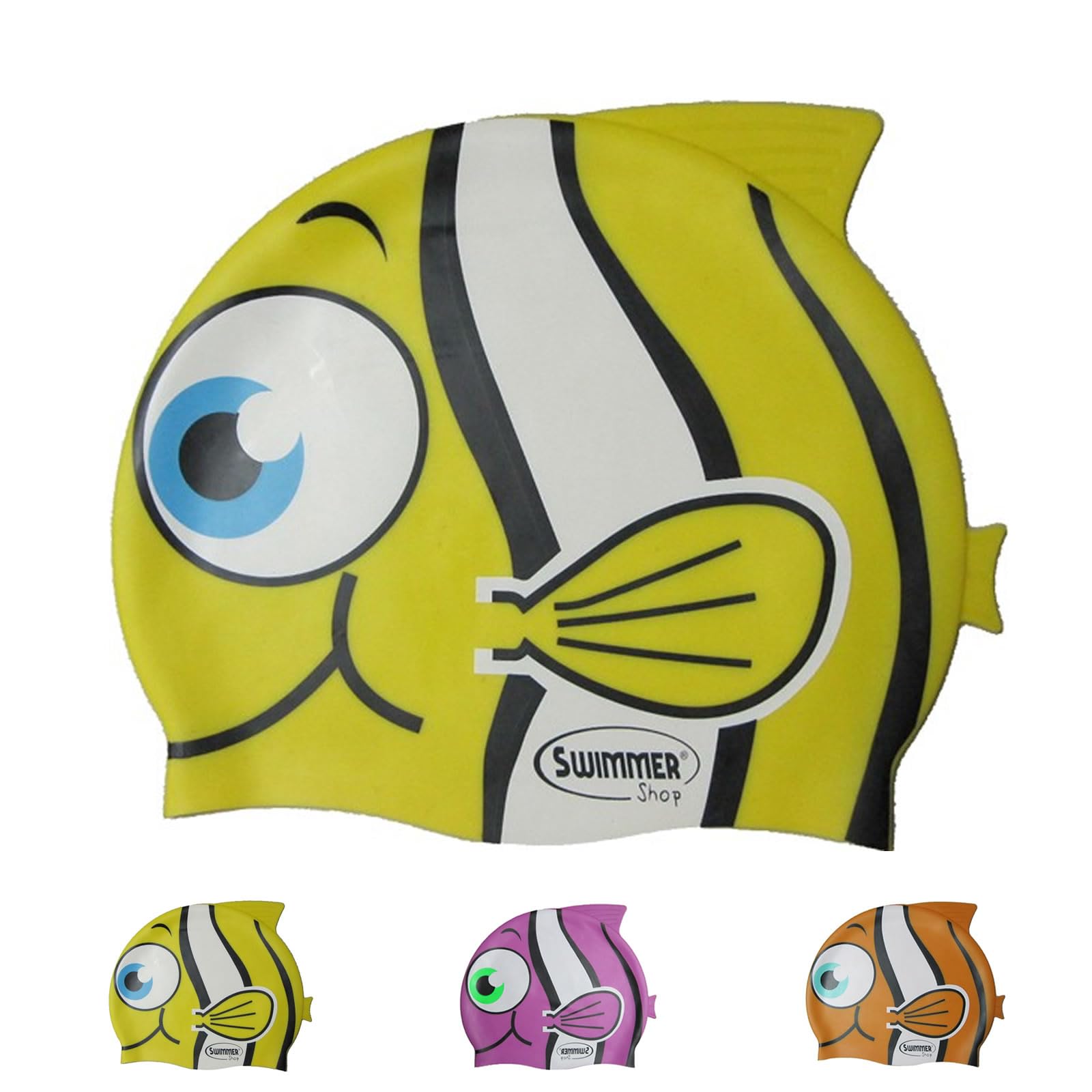 Cuffia Piscina in Silicone Pesce Tropicale – Cuffia Nuoto Colorata e Divertente per Bambini e Adulti, Morbida, Resistente al Cloro, Taglia Unica Unisex