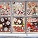 AFASOES 6 Rollos Pegatinas Navidad para Ventanas Pegatinas de Navidad Pegatinas Electrostáticas Decoración de Navidad Pegatina Copo de Nieve Papá Noel Muñeco de Nieve Alce para Ventanas Cristales