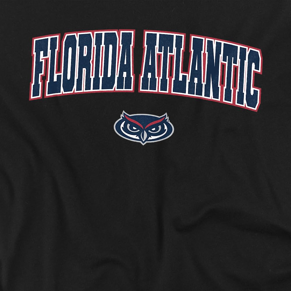 LOGOVISION Florida Atlantic University Arch Logo Black Kids T Shirt (3) for Toddler Boys and Girls, Black
