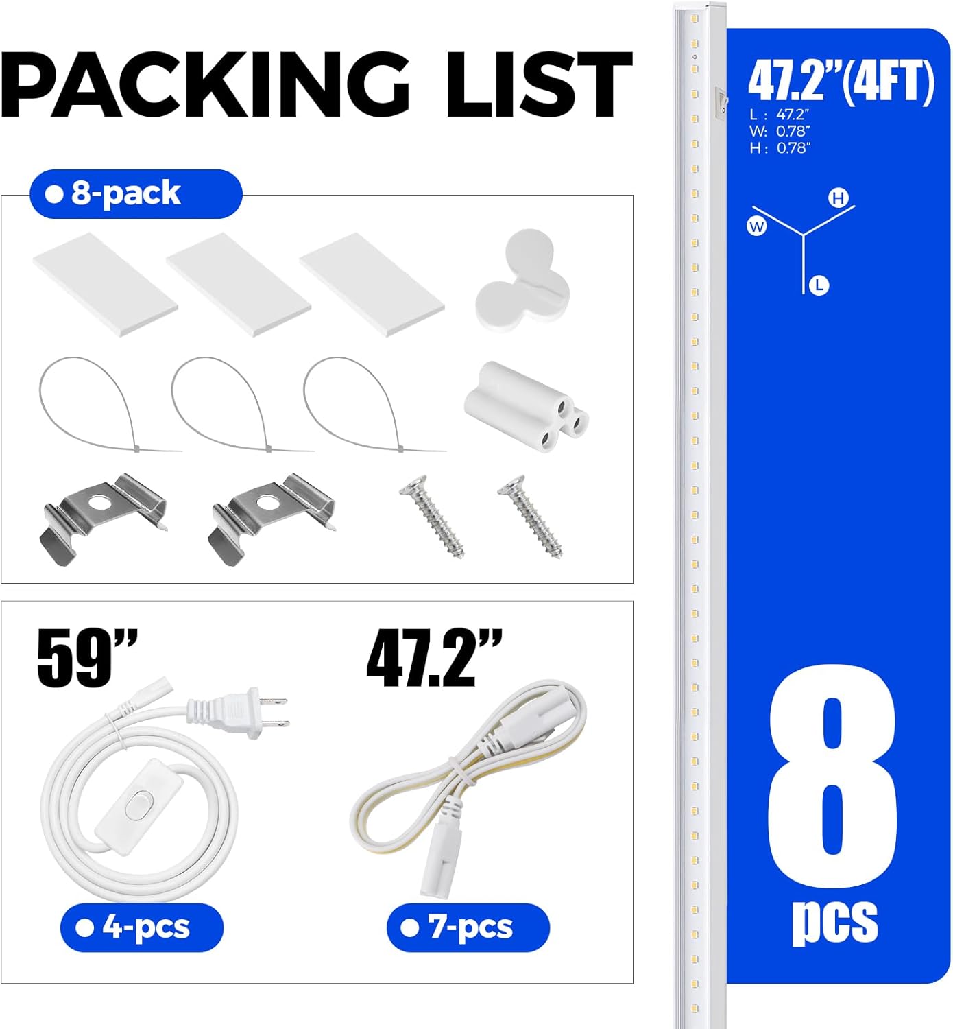 Barrina T5 Grow Lights for Indoor Plants, 4FT 160W (8 X 20W) Full Spectrum Grow Light with Separate Switch, Linkable Grow Lamp, Indoor Plant Lights for Growth, Plug and Play, 5000K, 8 Packs - Image 9