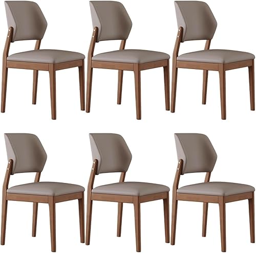 Miniatura 17 de YVYKFZD Juego de sillas de comedor de madera, silla de comedor de cuero, sillas de cocina tapizadas con respaldo curvo, silla de sala de estar sin