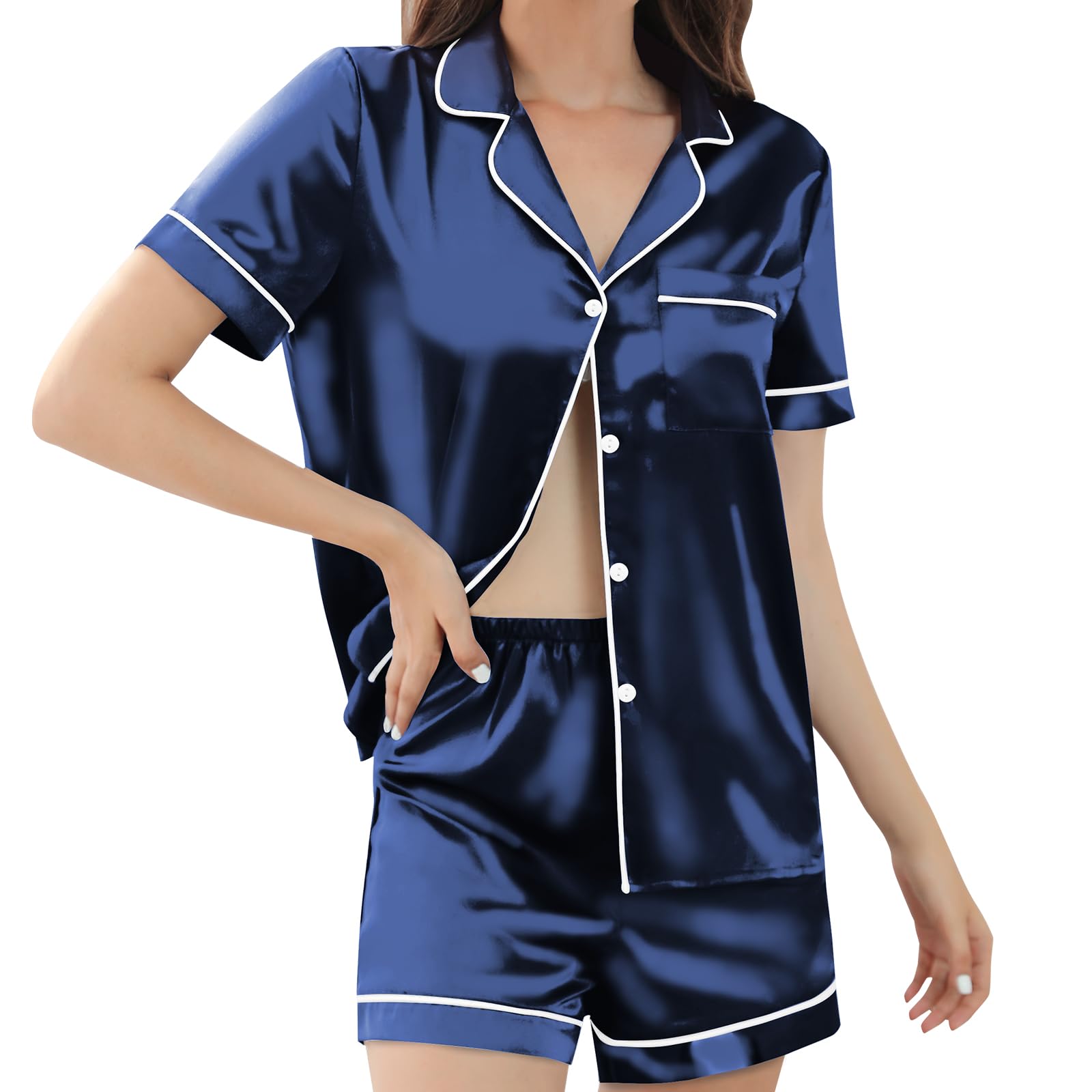 Niaahinn V-Neck Scrub Top & Jogger Scrubs Pants Medical Uniform for Nurse Workwear for Women