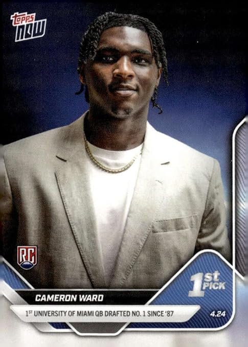 CAMERON WARD RC 2025 Topps NOW Collection #1 ROOKIE Titans NM-MT Football 1st Pick