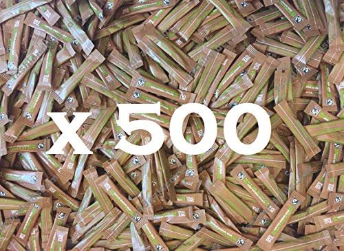 Sugar Individual Sticks White Brown Mixed British Demerara Pure Cane Granulated Fairtrade Catering Cafe Hotels Holidays Picnics Office - Tate Lyle (Brown, 500)