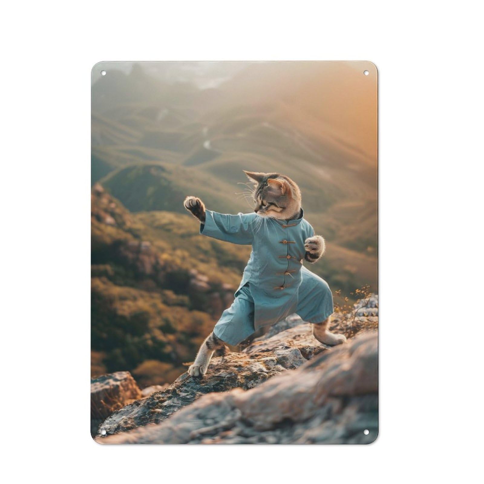 Junmoney Tai Chi Master Kitty Retro Tin Sign 40X30cm Featuring For Bar Or Restaurant, For Metal Sign Collectors, For Garage And Workshop Walls