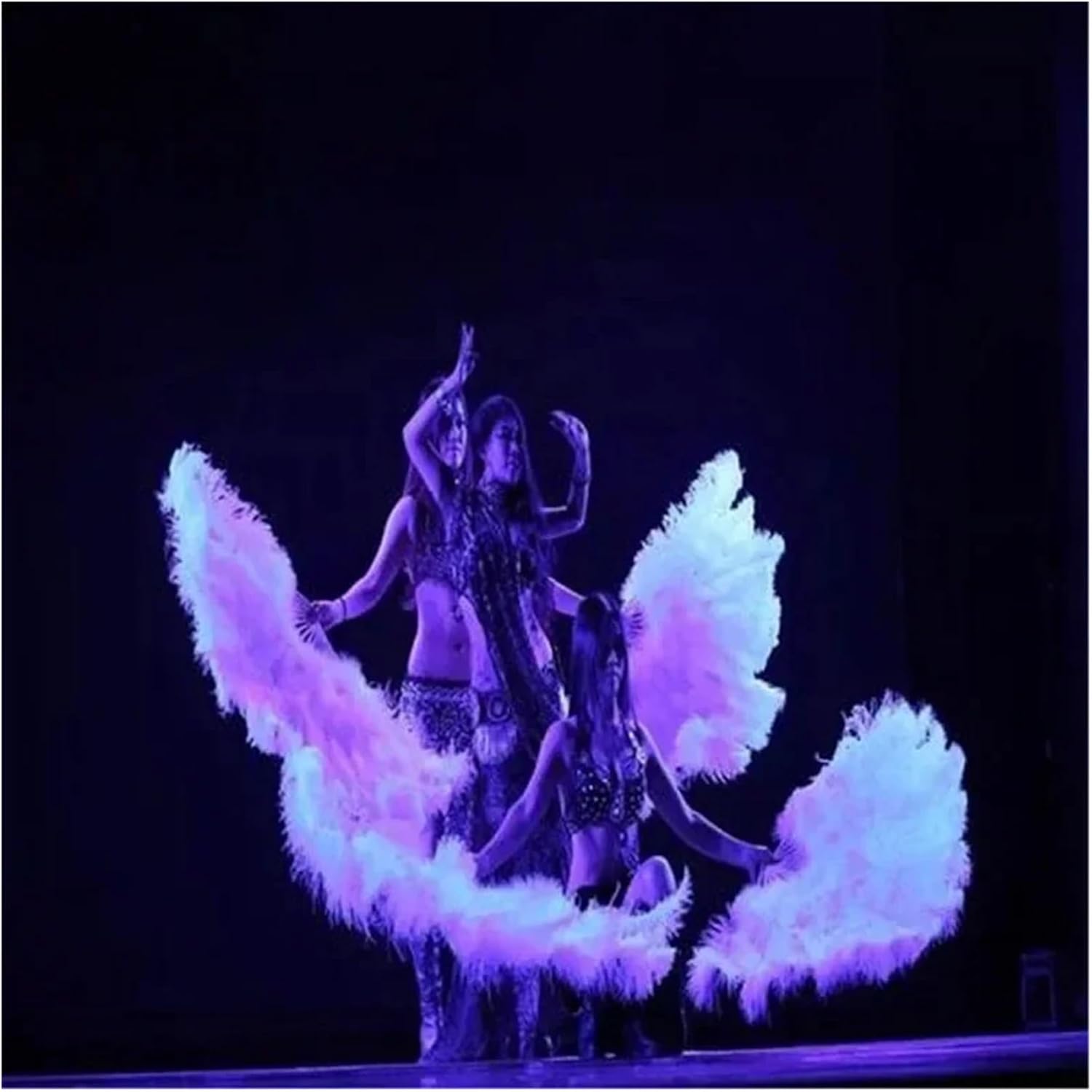 Feather Fan Ostrich Feathers Fan 90CM*50CM Peacock Feathers Fan Wedding Carnival Dance Performance Plumas(White,1 Pcs)